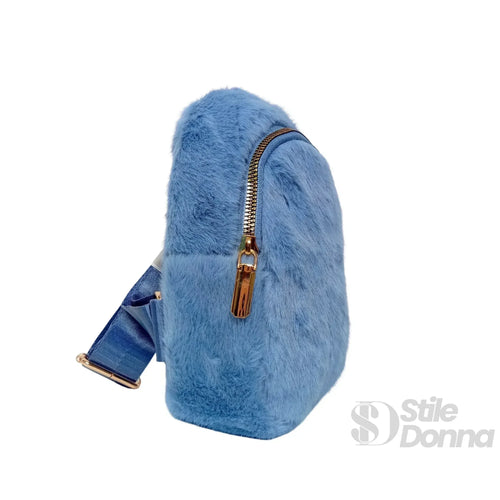 Borsa a tracolla in pelliccia sintetica - zaino mini finta