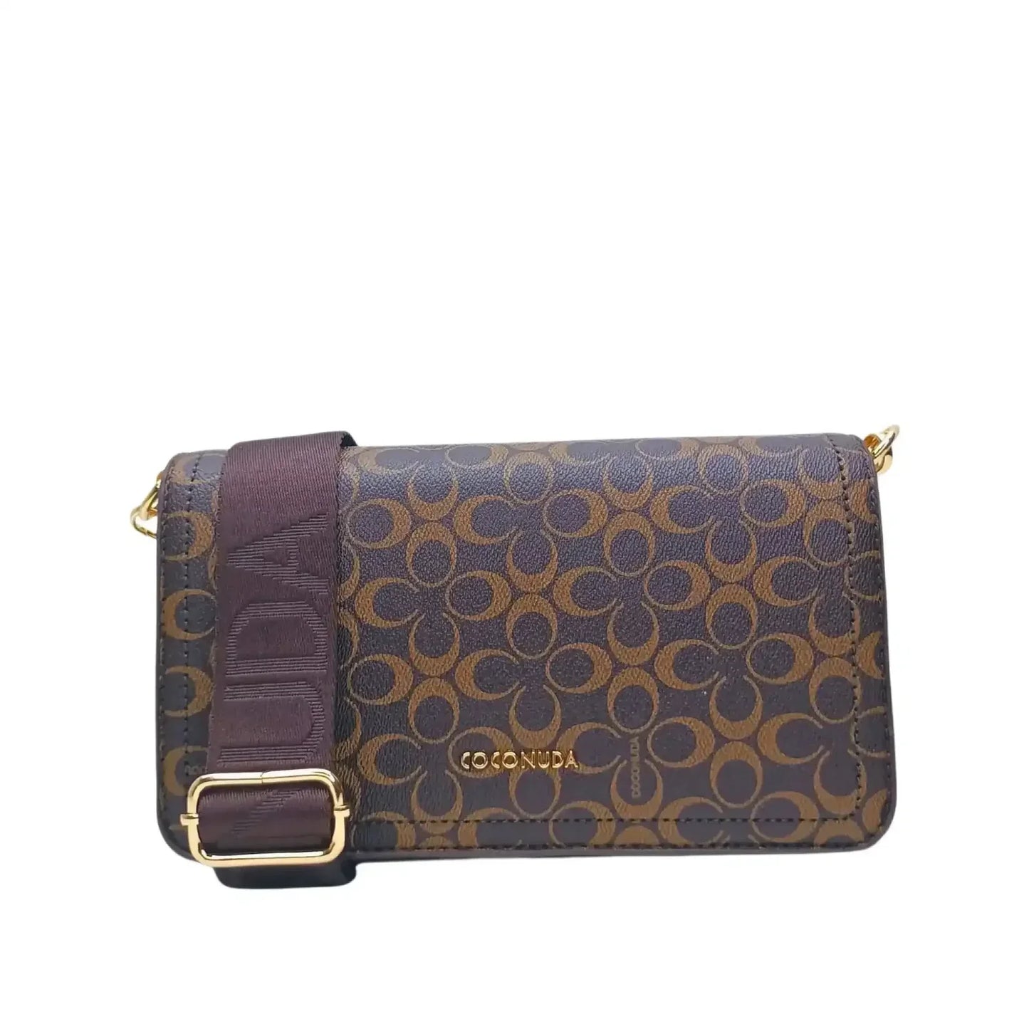 Borsa a Tracolla Marrone in Pelle MS-9723 - borsa tracolla motivo