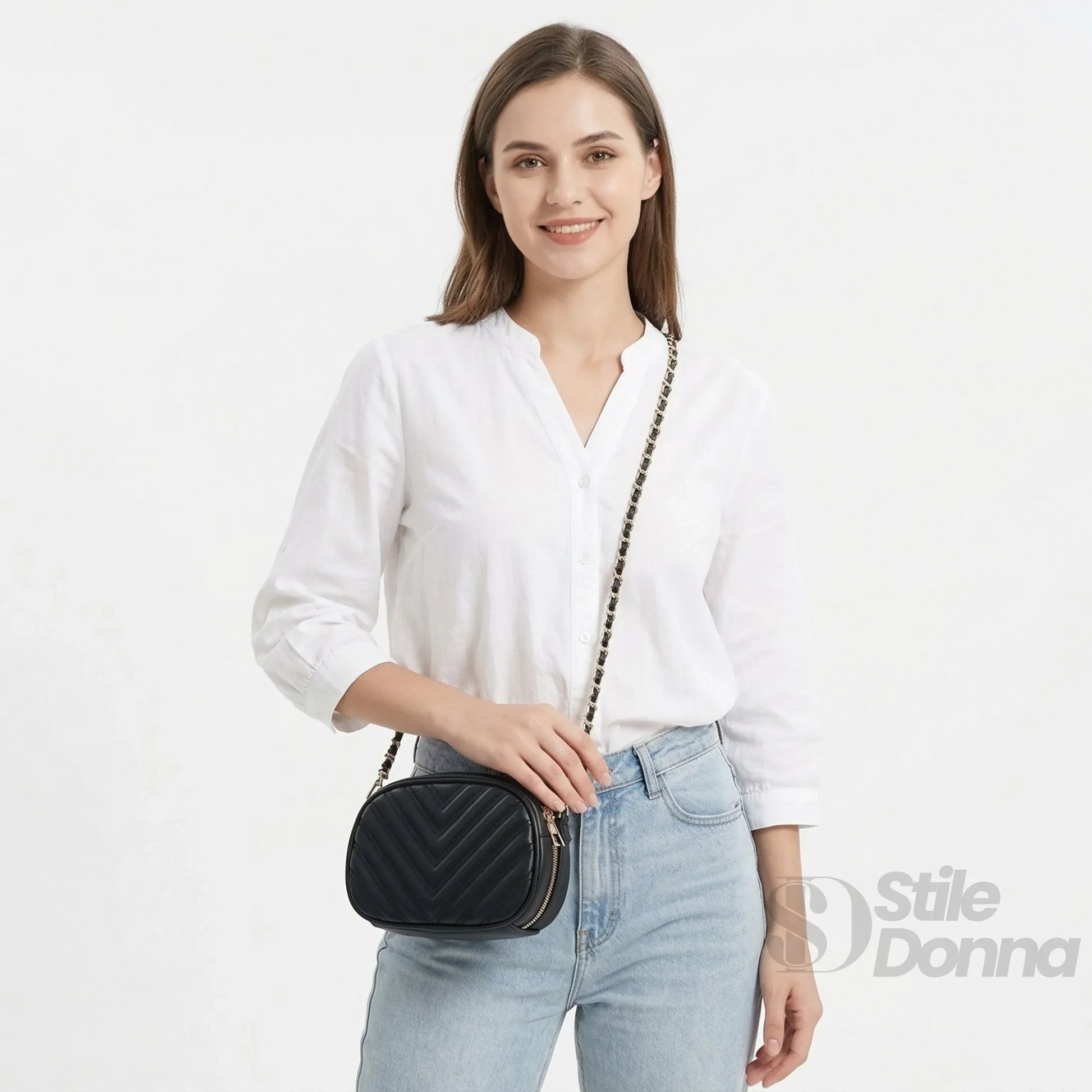 borsa-a-tracolla-ovale-trapuntata-943 - Stile Donna Bags