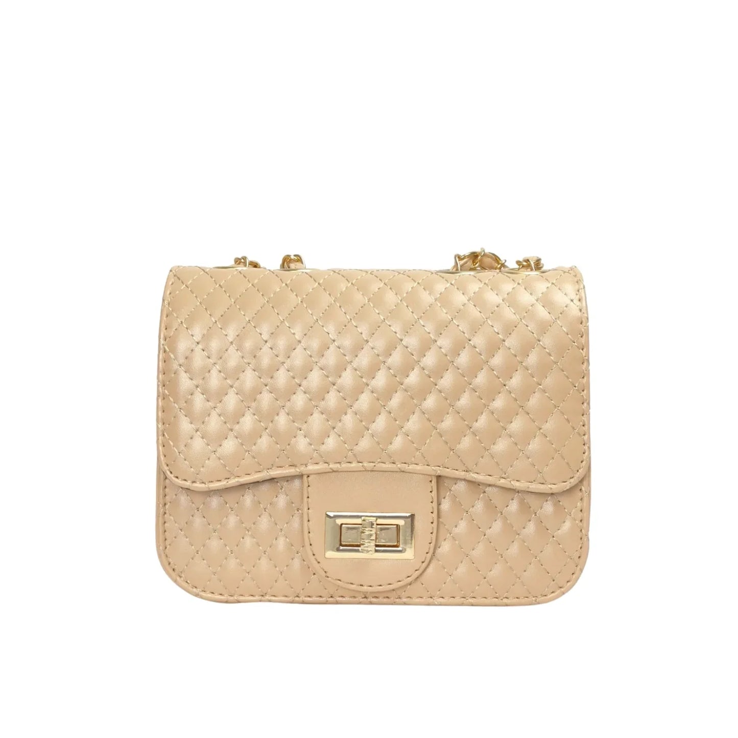 Borsa a Tracolla Trapuntata con Catena Torsione - borsa tracolla finta