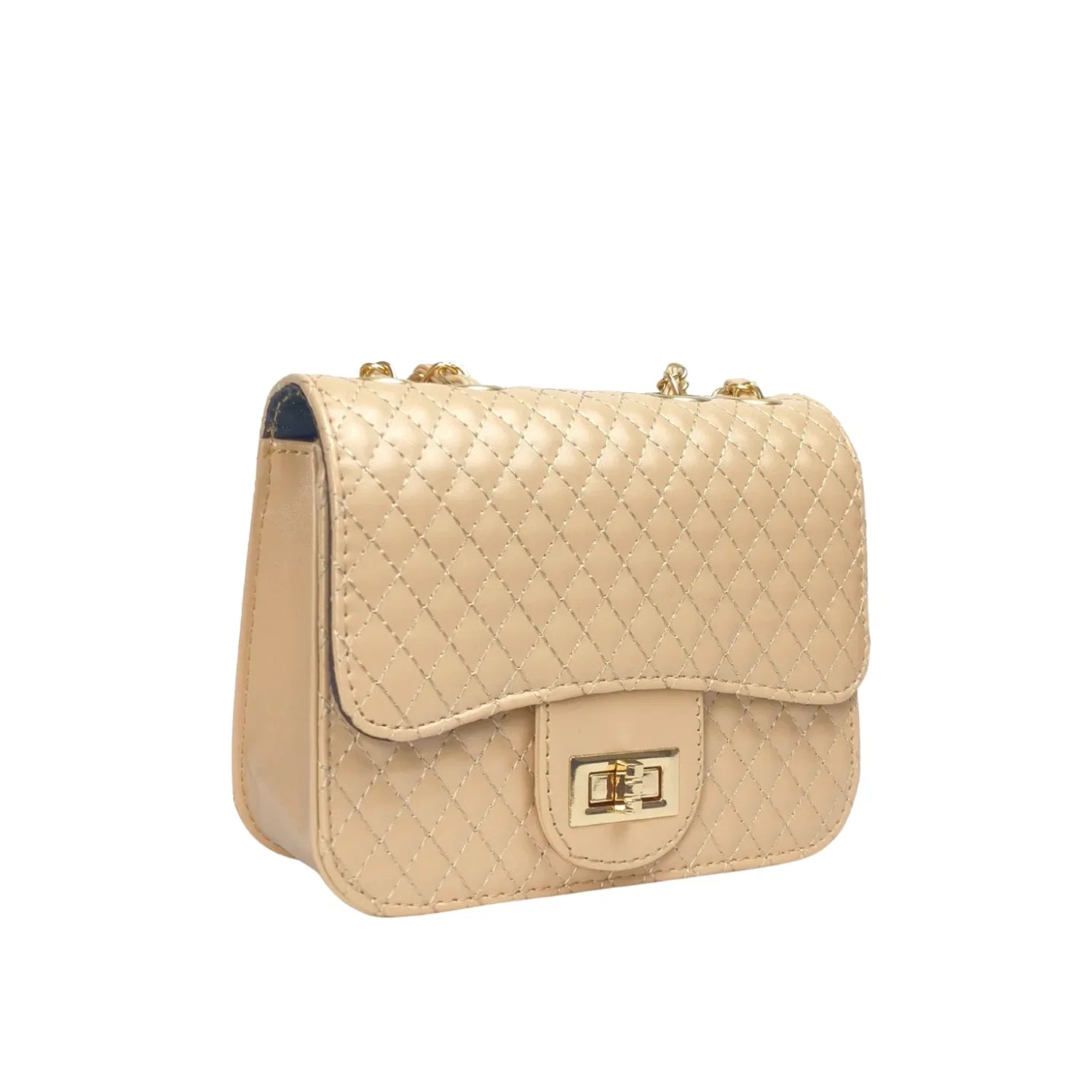 Borsa a Tracolla Trapuntata con Catena Torsione - borsa tracolla pelle