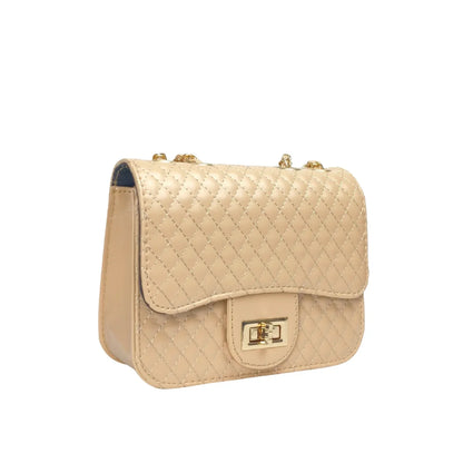 Borsa a Tracolla Trapuntata con Catena Torsione - borsa tracolla pelle