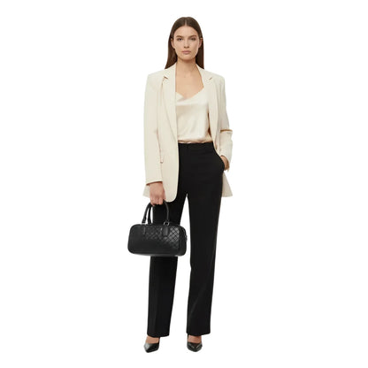 Borsa Barrel in Pelle Intrecciata Nera - borsa pelle trapuntata