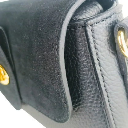 Borsa Bella Nova Crossbody in Vera Pelle e Camoscio - borsa pelle nera