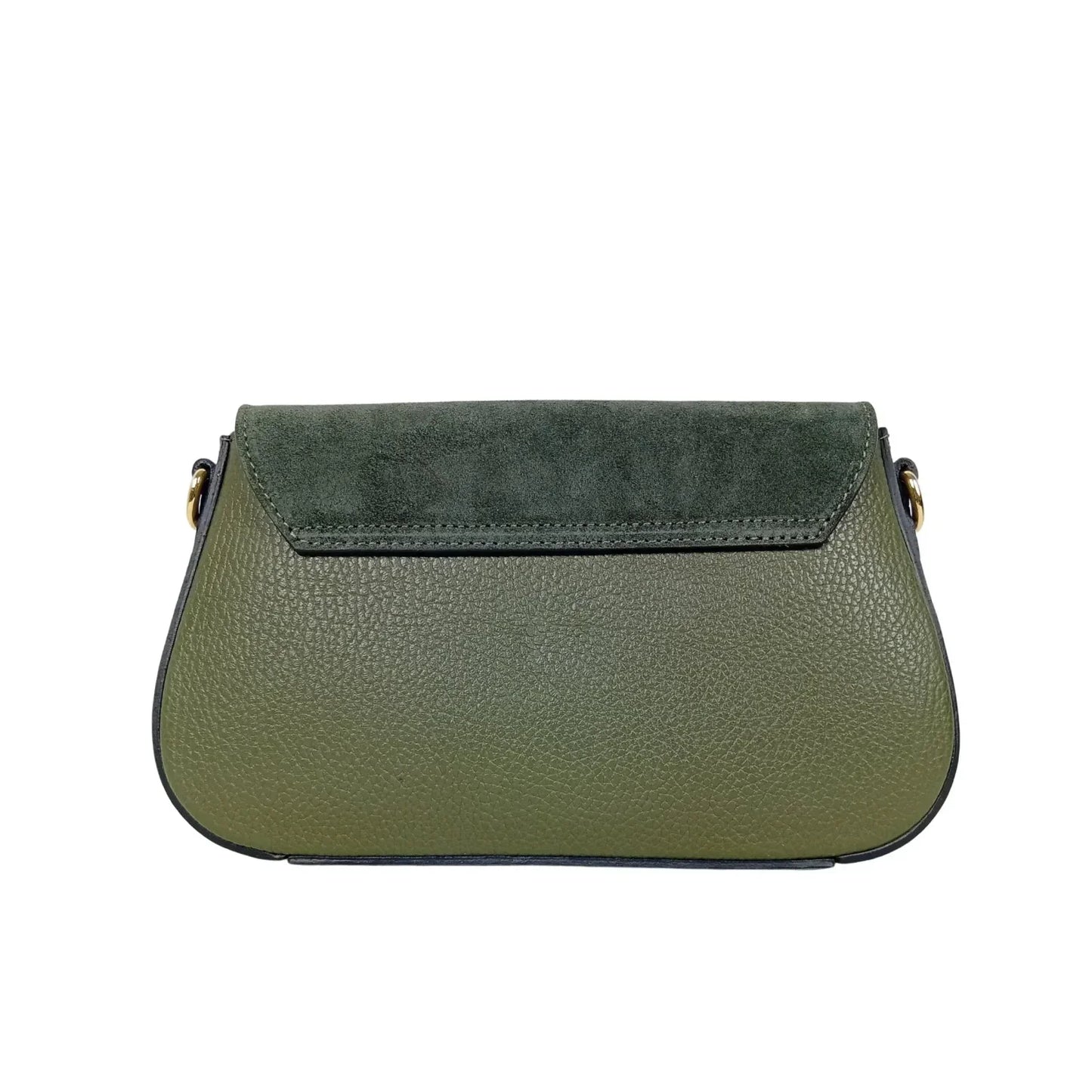 Borsa Bella Nova Crossbody in Vera Pelle e Camoscio - borsa tracolla verde
