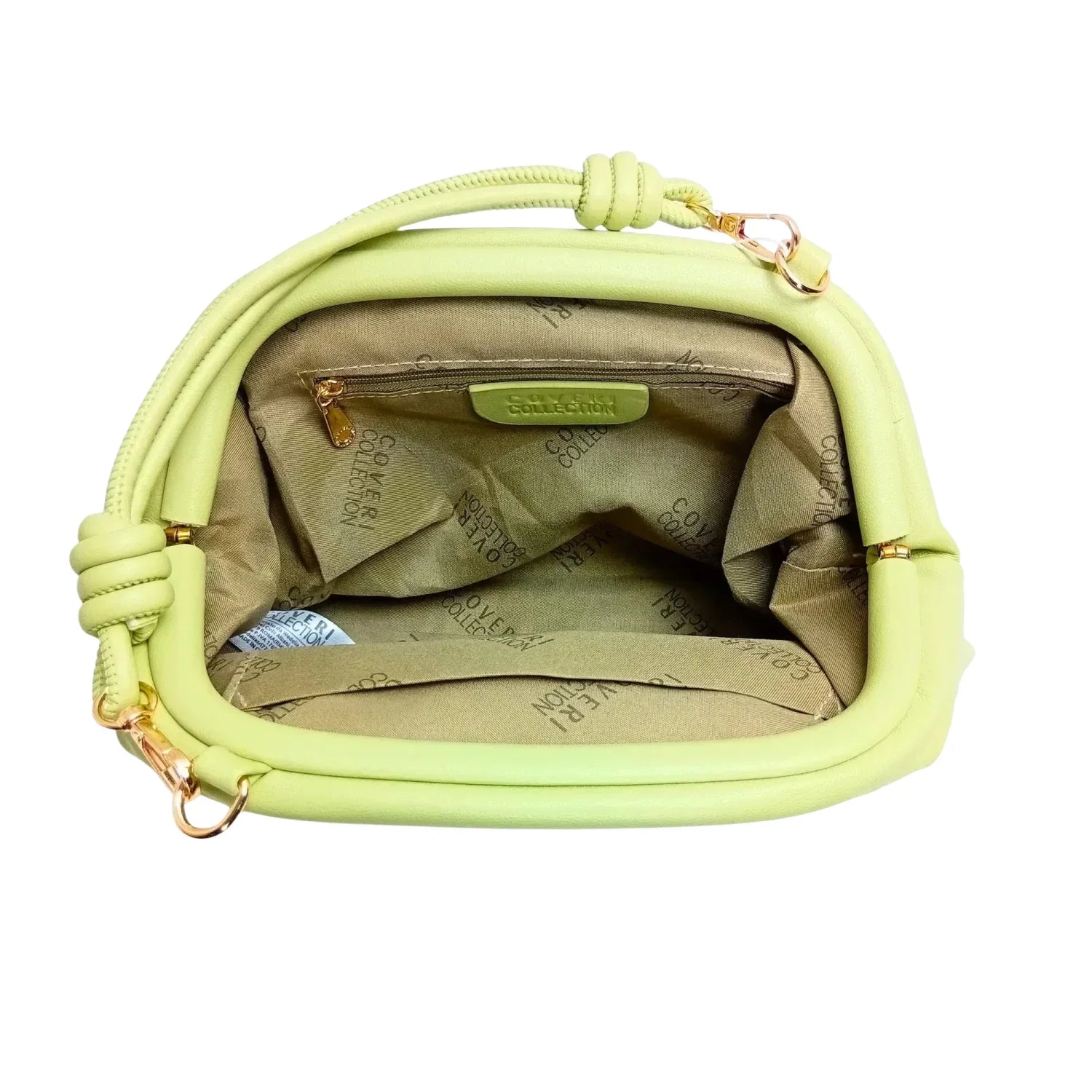 Borsa Clutch Coveri Verde Lime in Morbida Pelle PU - borsa tracolla verde