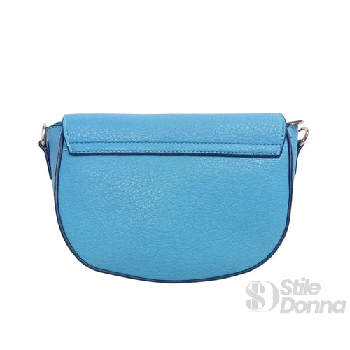 Borsa Crossbody in Pelle Azzurra con Chiusura Magnetica - borsa tracolla pelle
