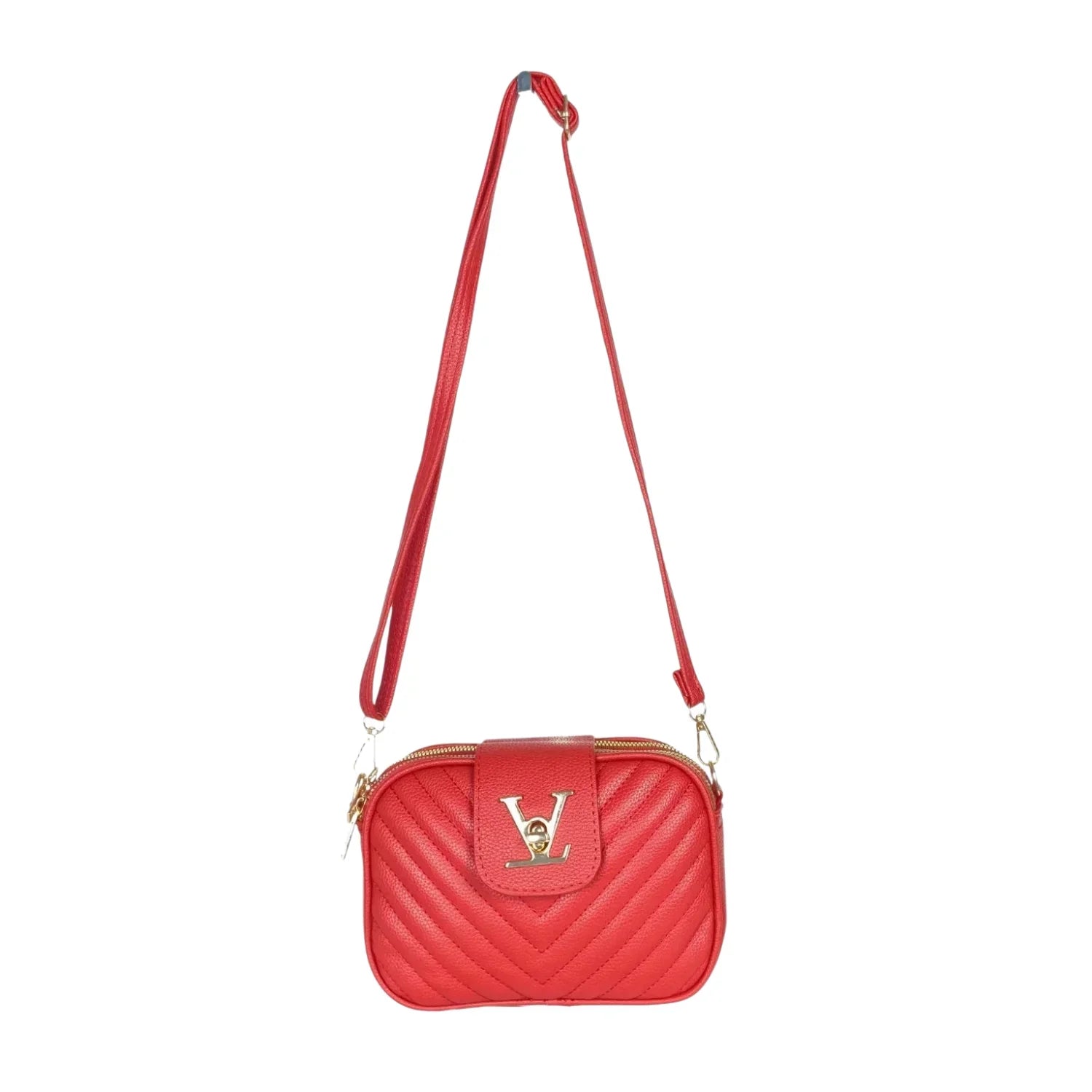 Borsa Crossbody in Pelle Trapuntata Rossa LV - borsa tracolla trapuntata