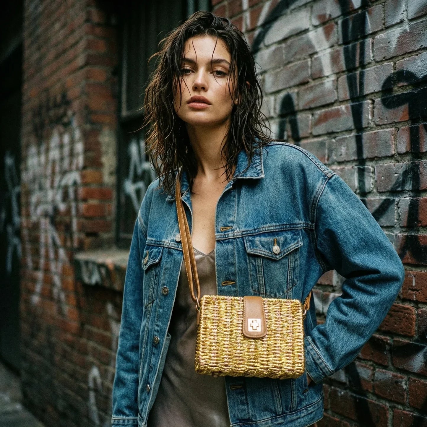 Borsa da Donna Online Intrecciata a Mano in Paglia - borsa tracolla intrecciata