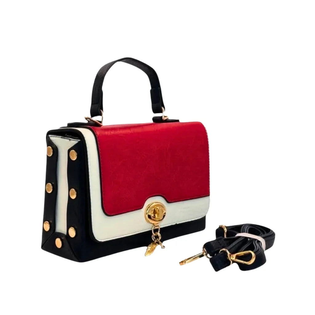 Borsa da donna versatile con tracolla rimovibile - borsa audace rossa