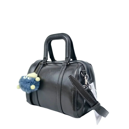 Borsa Grigio Scuro in Ecopelle con Tracolla Removibile - borsa tracolla finta