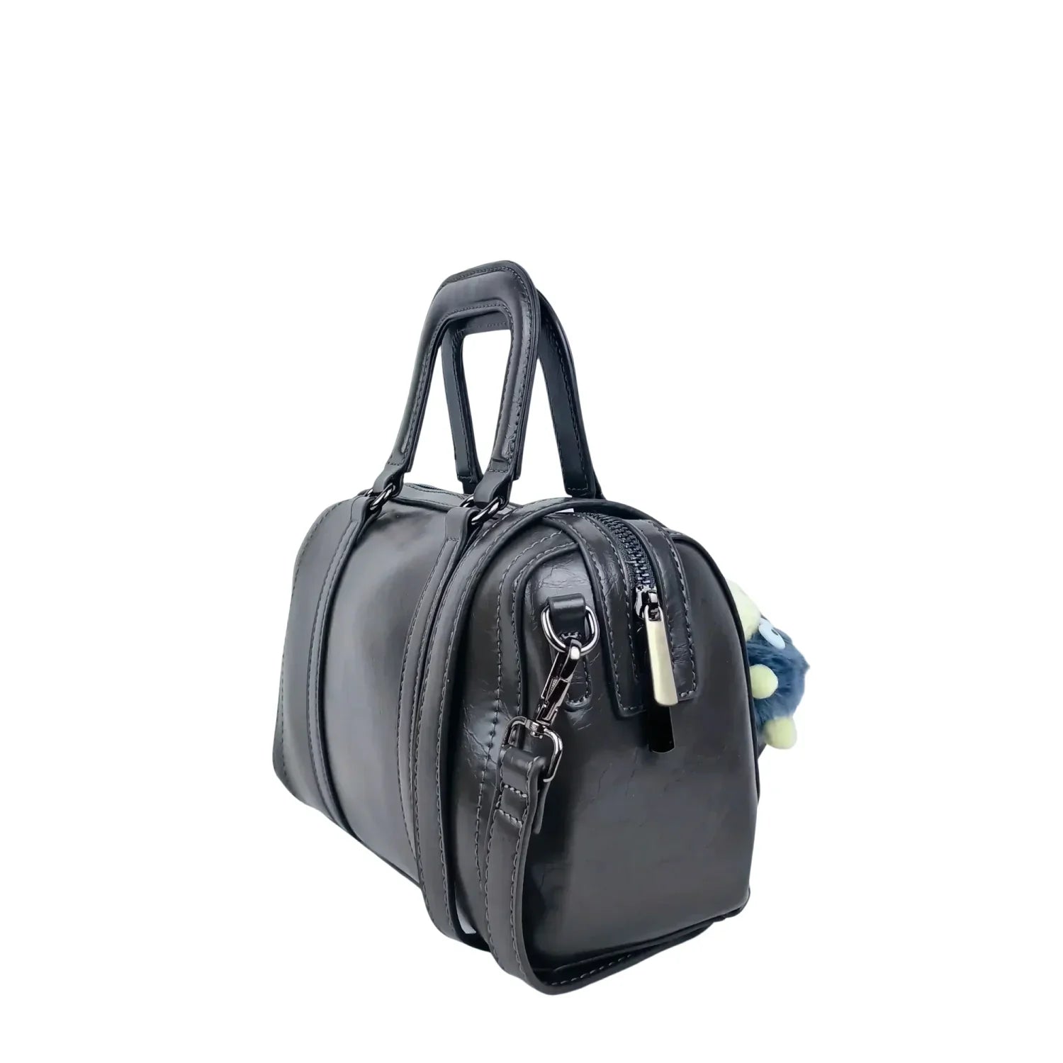 Borsa Grigio Scuro in Ecopelle con Tracolla Removibile - borsa tracolla pelle