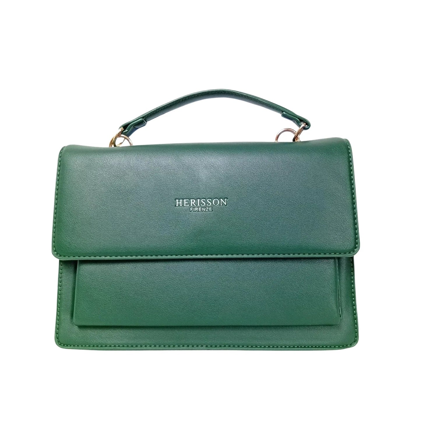 Borsa Herisson Firenze Leather Handbag in Pelle Verde - borsa pelle verde