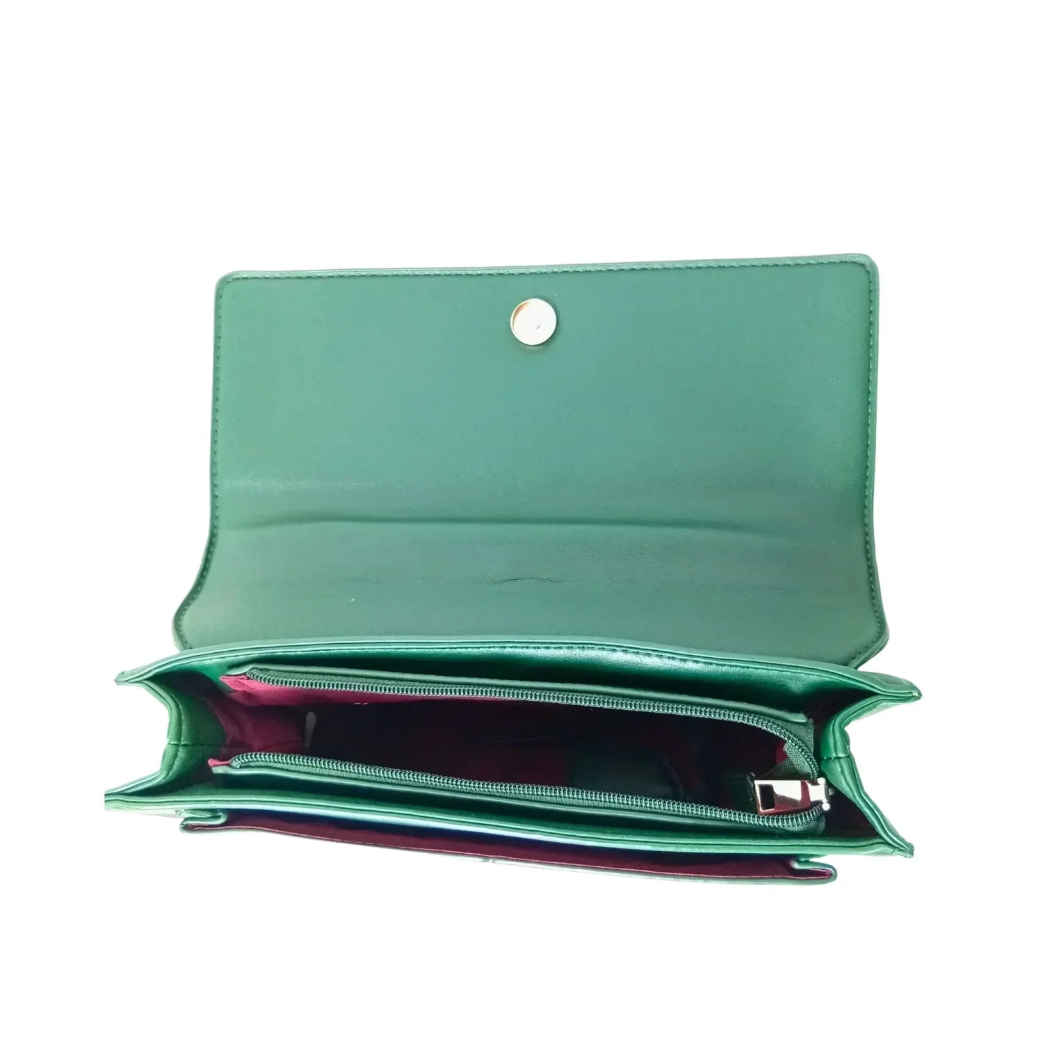 Borsa Herisson Firenze Leather Handbag in Pelle Verde - clutch pelle verde