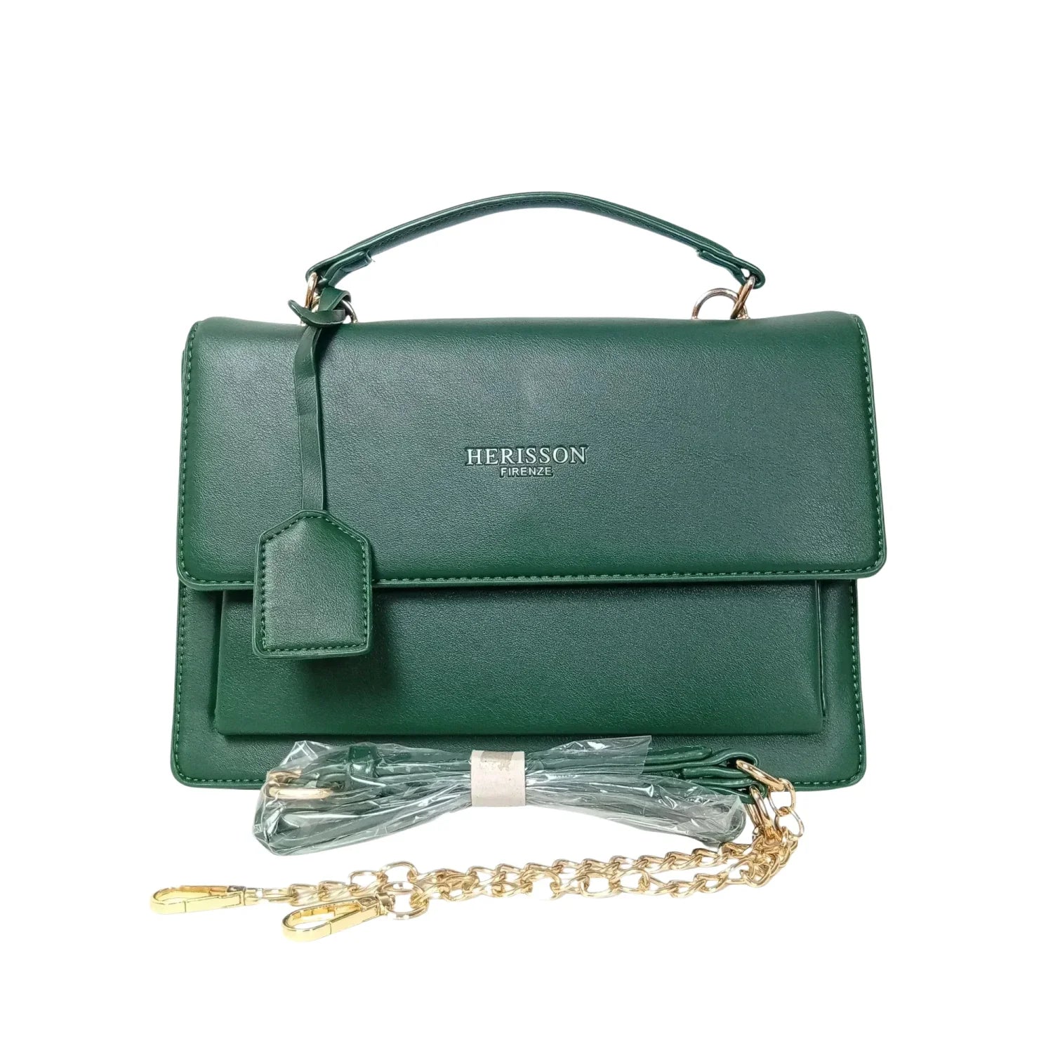 Borsa Herisson Firenze Leather Handbag in Pelle Verde - borsa firenze erisson