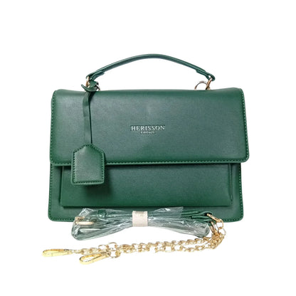 Borsa Herisson Firenze Leather Handbag in Pelle Verde - borsa firenze erisson