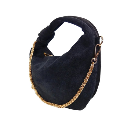 Borsa hobo a spalla in suede Made Italy - borsa elegante