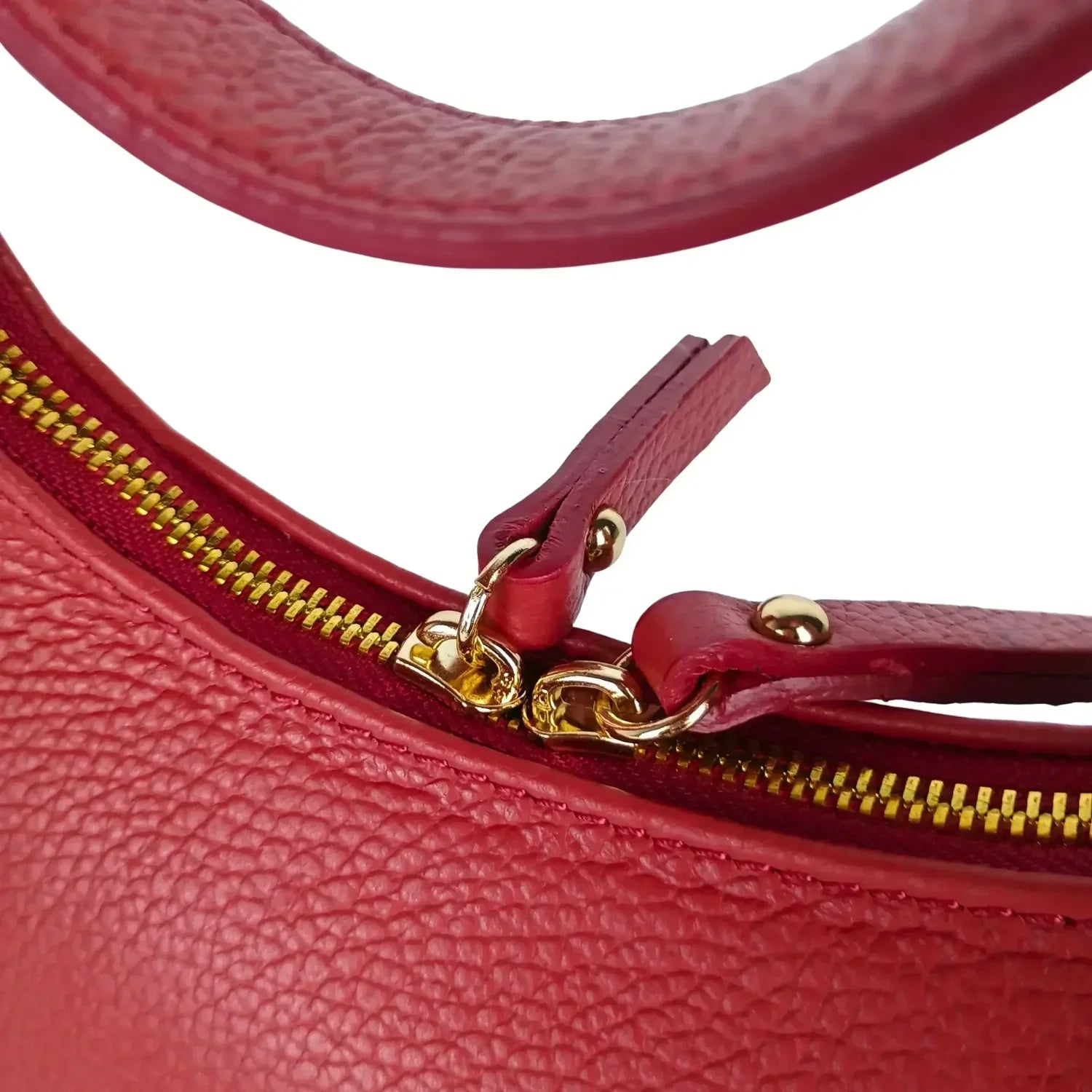 Borsa Hobo Donna Elite in Vera Pelle - borsa pelle rossa