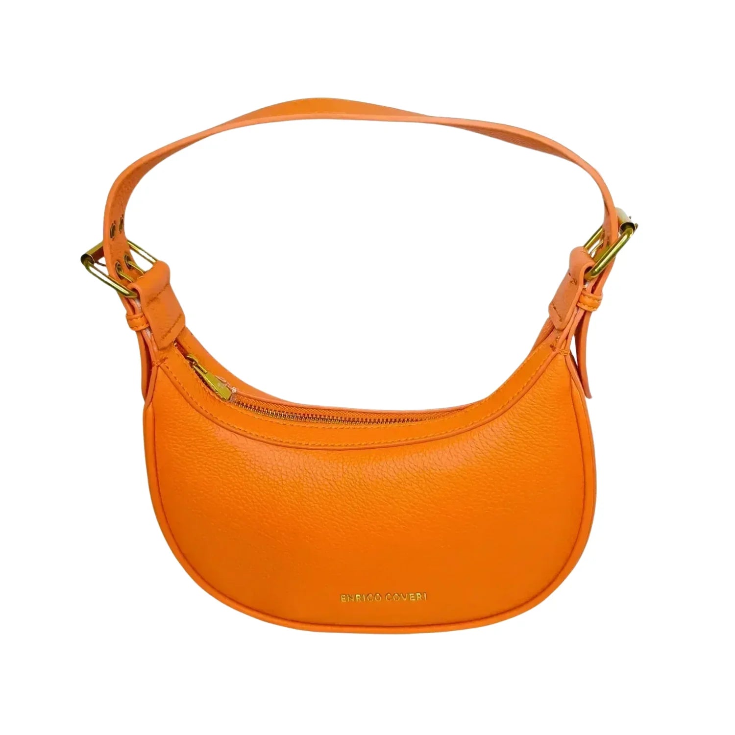 Borsa Hobo Elegante in Pelle Arancione Vivace - borsa hobo pelle