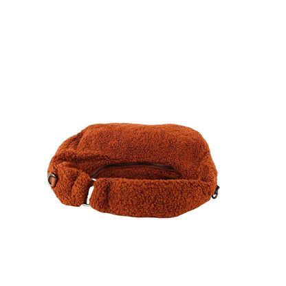 Borsa Hobo in Finta Pelle di Pecora Ruggine - borsa tracolla colore