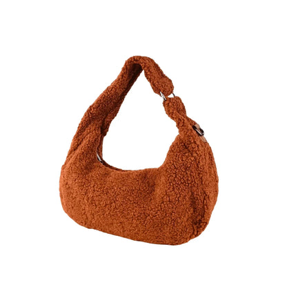 Borsa Hobo in Finta Pelle di Pecora Ruggine - borsa hobo stile