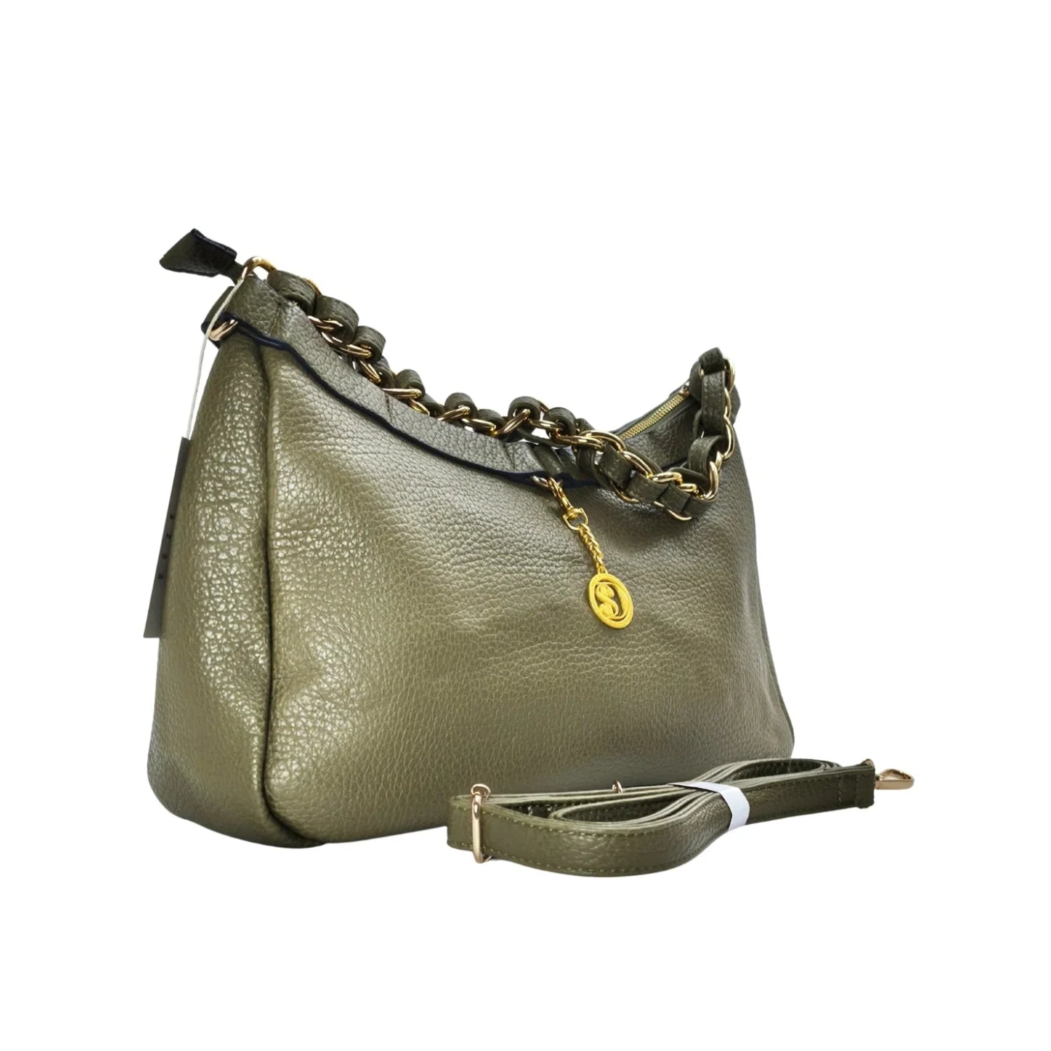 Borsa in pelle con tracolla a catena Kara Knotted Strap - borsa hobo