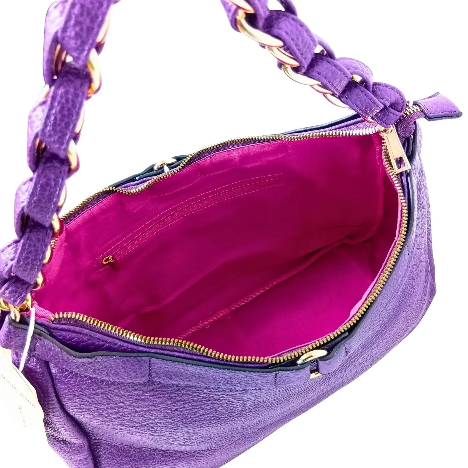 Borsa in pelle con tracolla a catena Kara Knotted Strap - borsa testurizzata