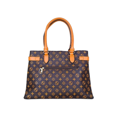 Borsa in Pelle Italiana con Monogramma - borsa marrone manici