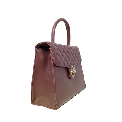 Borsa in Pelle Premium PU con Chiusura a Quadrifoglio - lussuosa borsa pelle