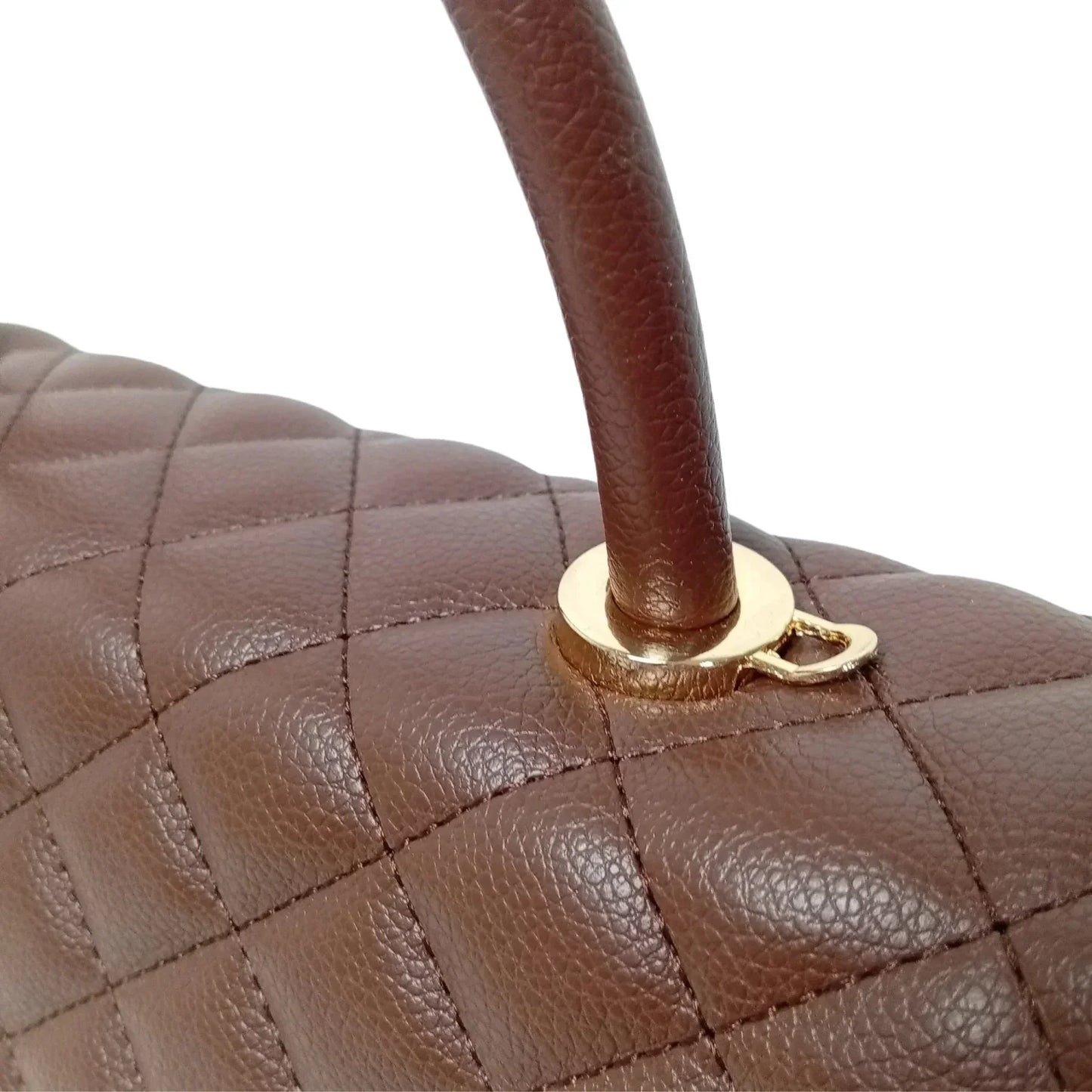 Borsa in Pelle Premium PU con Chiusura a Quadrifoglio - manico borsa pelle