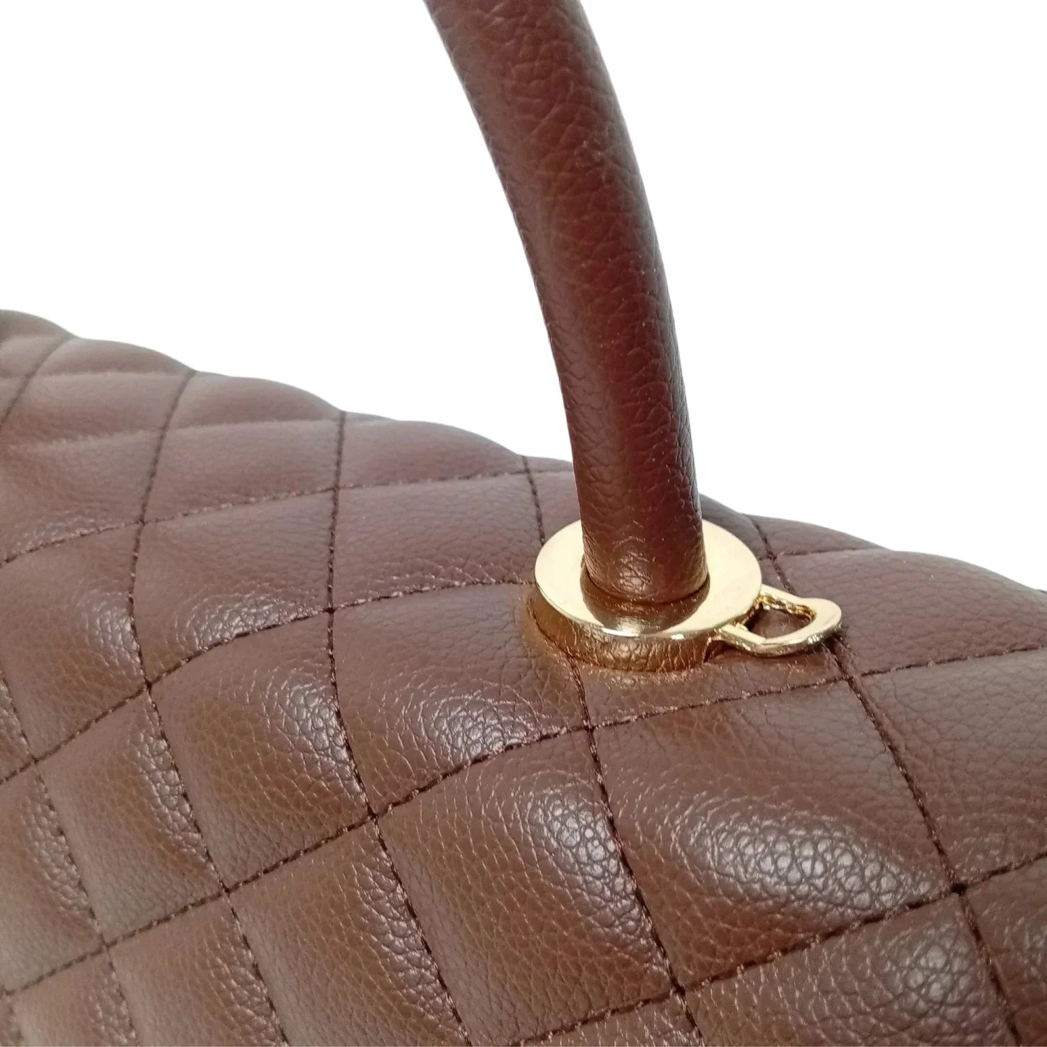 Borsa in Pelle Premium PU con Chiusura a Quadrifoglio - manico borsa pelle