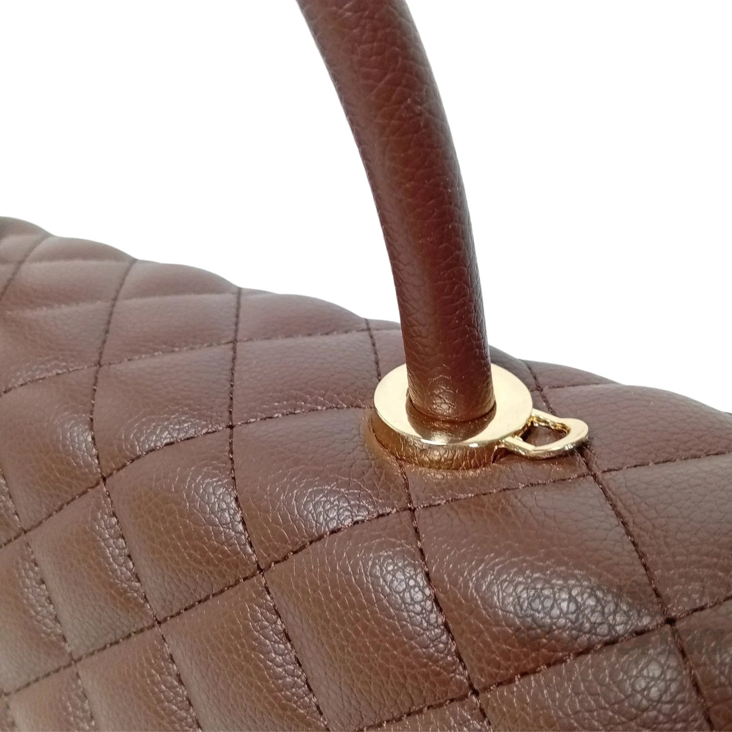 Borsa in Pelle Premium PU con Chiusura a Quadrifoglio - manico borsa pelle