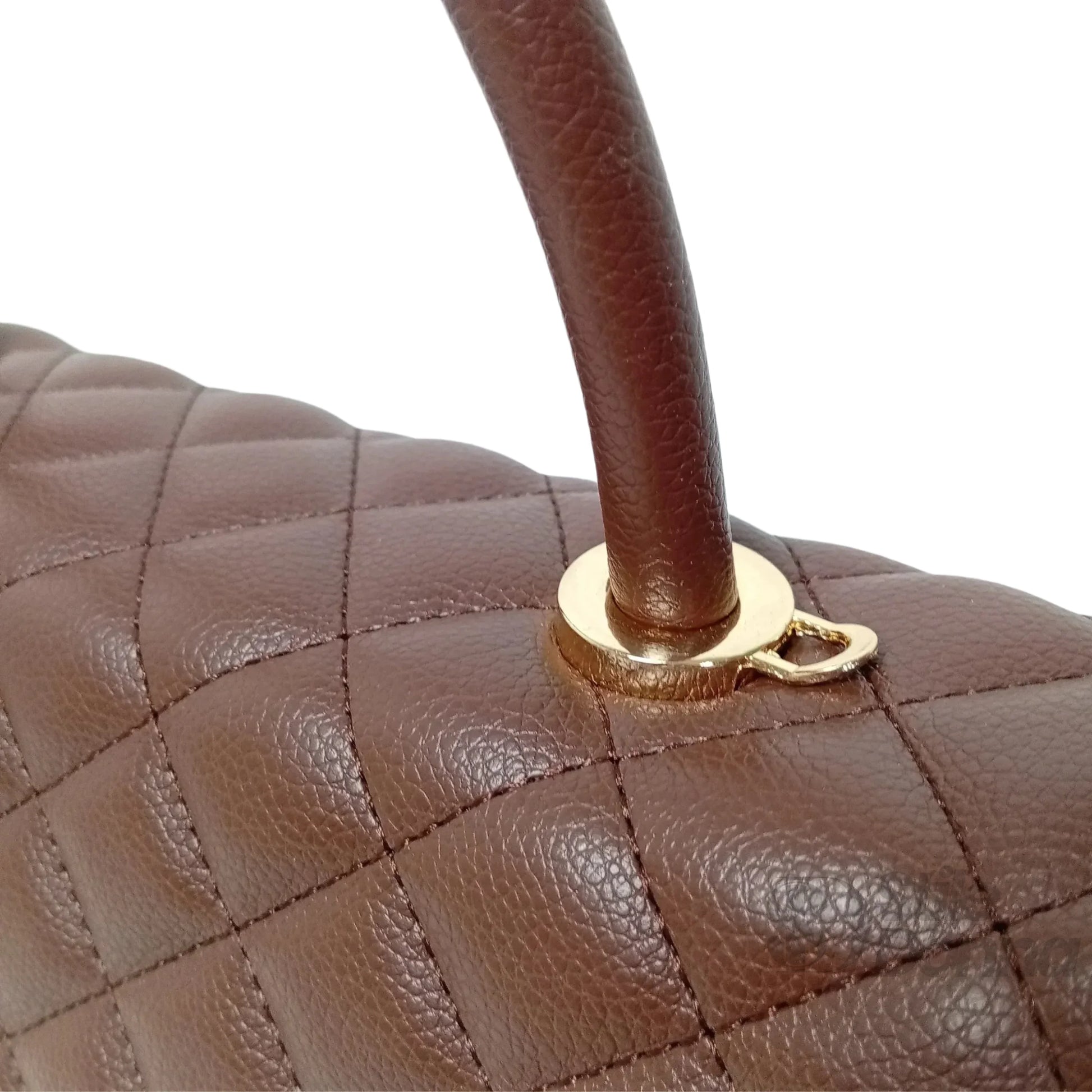 Borsa in Pelle Premium PU con Chiusura a Quadrifoglio - manico borsa pelle