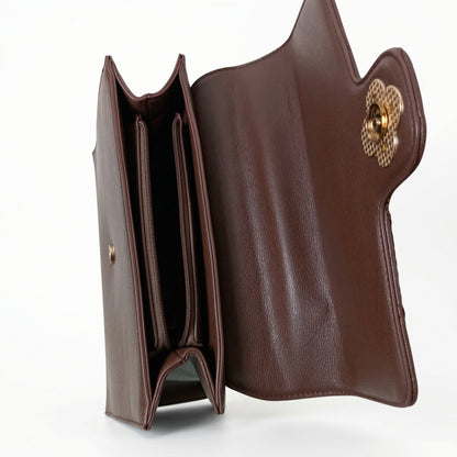 Borsa In Pelle PU Chiusura Quadrifoglio Metallo Oro Interno Microfibra Antistrappo by Stile Donna Bags