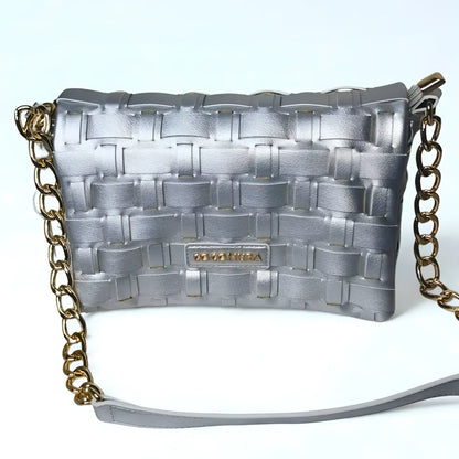 Borsa Intrecciata Argento Coconuda a Tracolla - borsa tracolla pelle