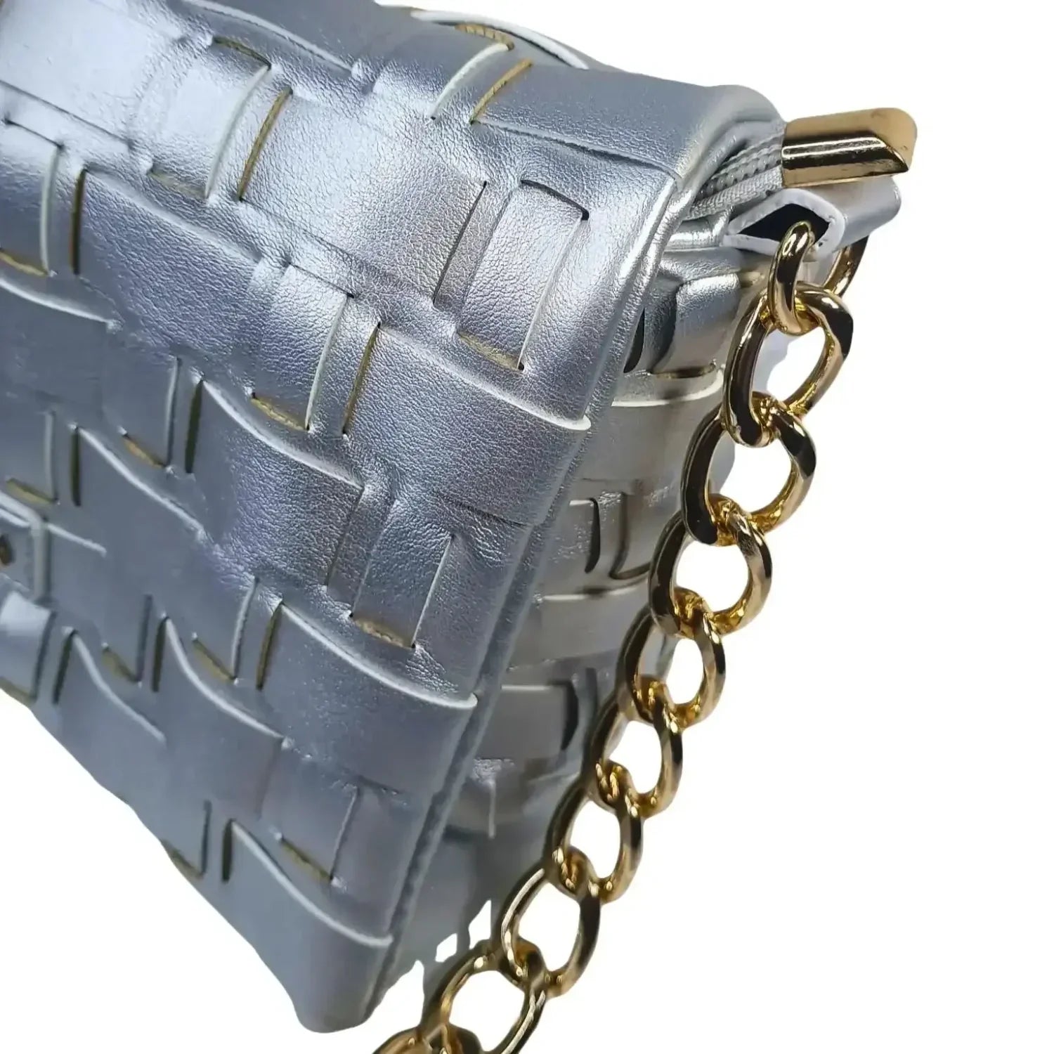 Borsa Intrecciata Argento Coconuda a Tracolla - borsa tracolla pelle