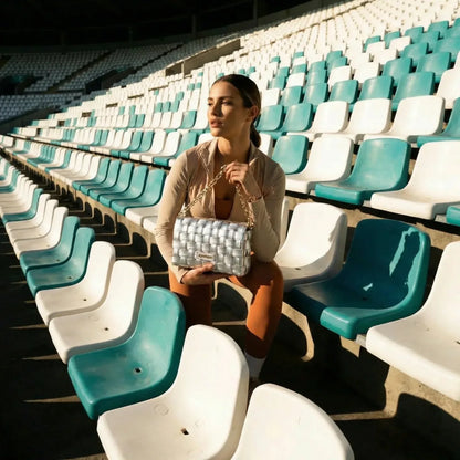 Borsa Intrecciata Argento Coconuda a Tracolla - borsa rete intrecciata