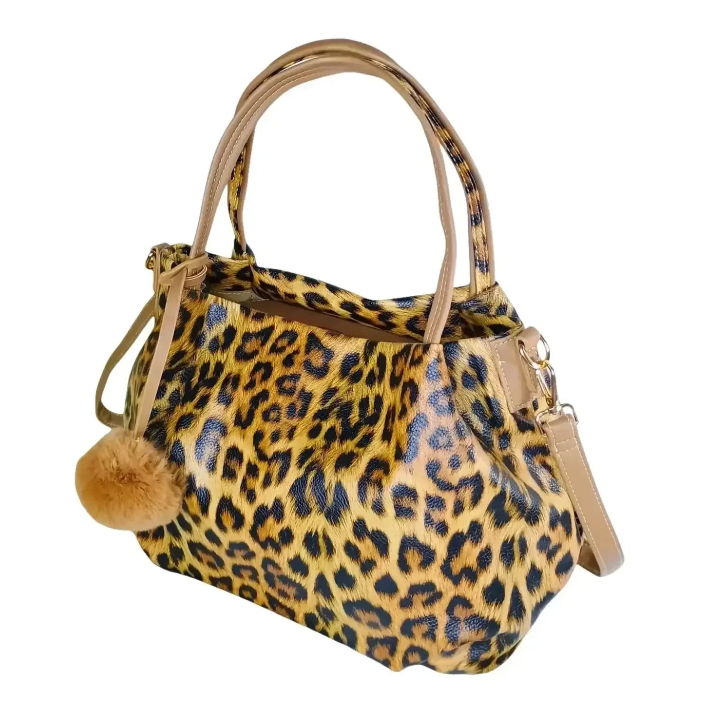 Borsa Leopardata con Tracolla in Pelle PU - borsa stampa leopardata