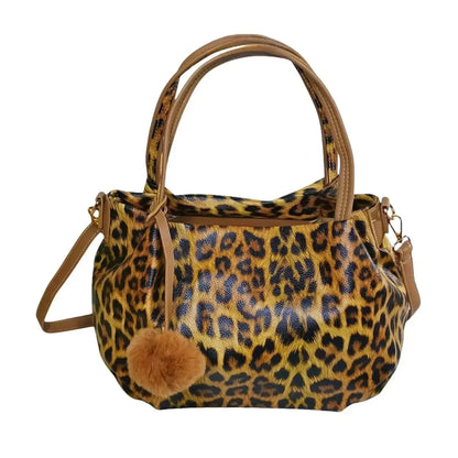 Borsa Leopardata con Tracolla in Pelle PU - borsa stampa leopardata