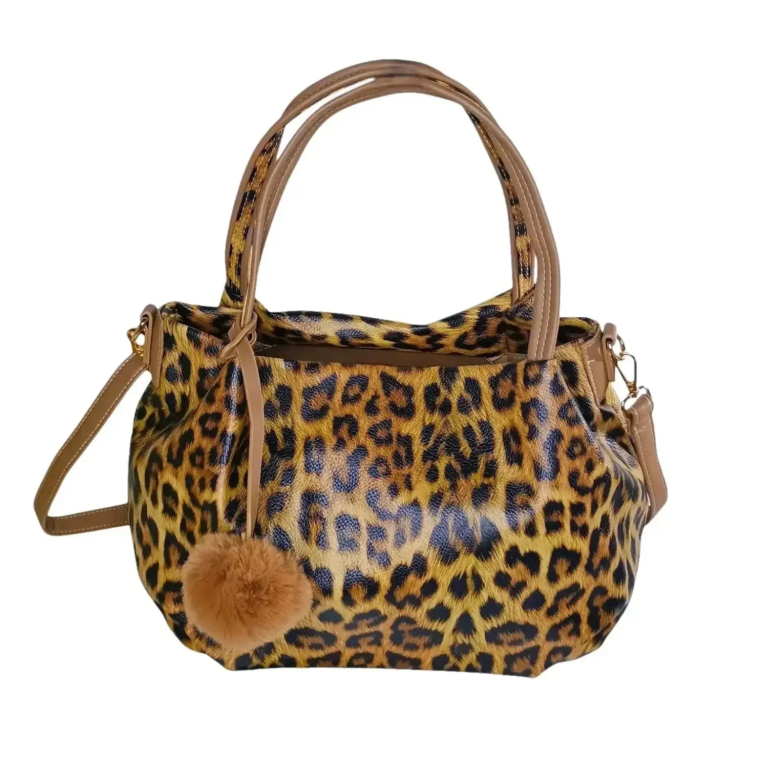 Borsa Leopardata con Tracolla in Pelle PU - borsa stampa leopardo