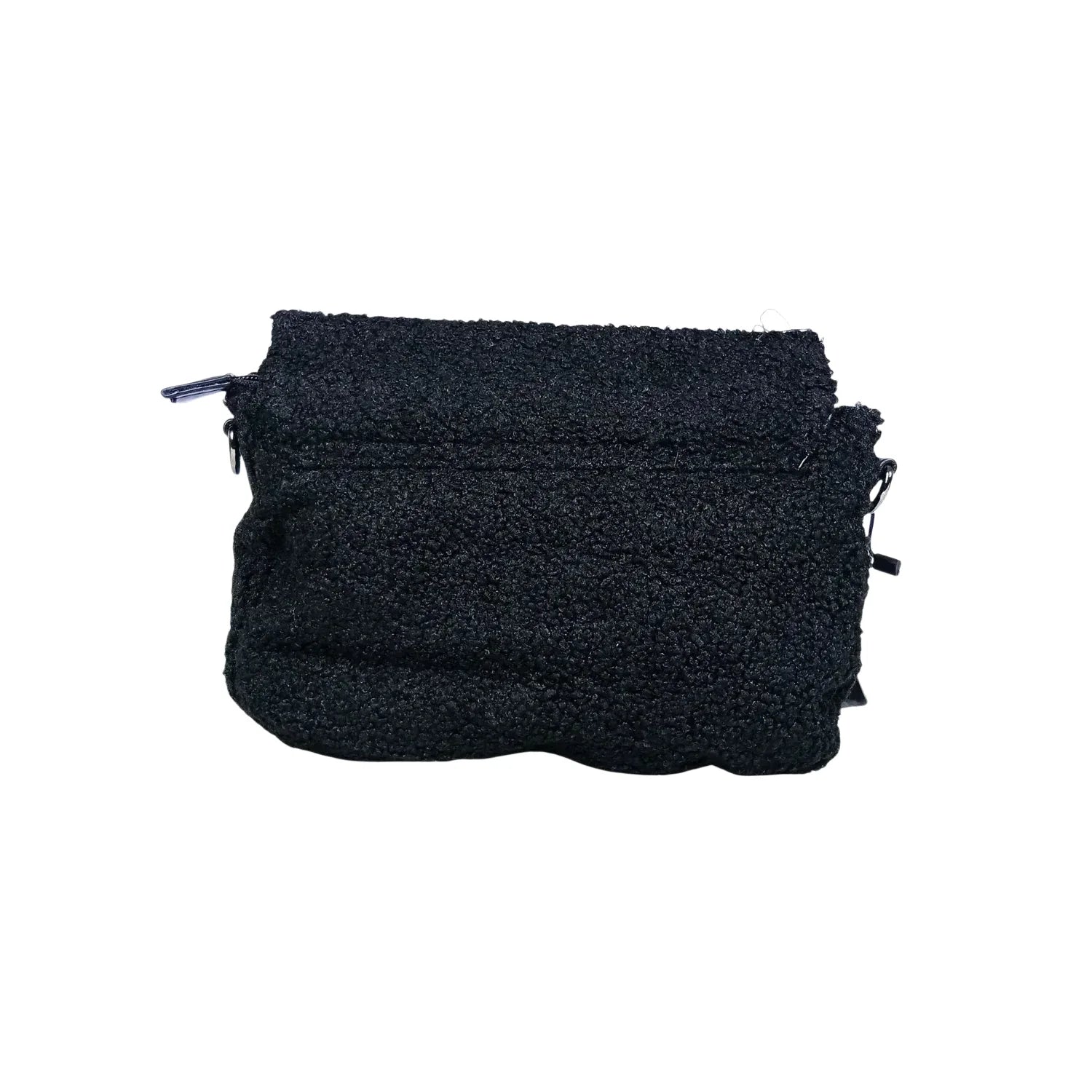 Borsa Nera con Manico in Pelle Intrecciata - borsa tracolla nera