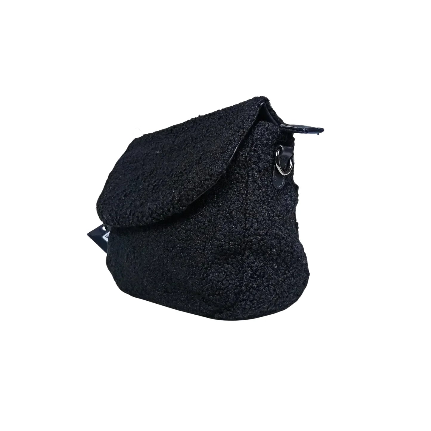 Borsa Nera con Manico in Pelle Intrecciata - borsa tracolla nera
