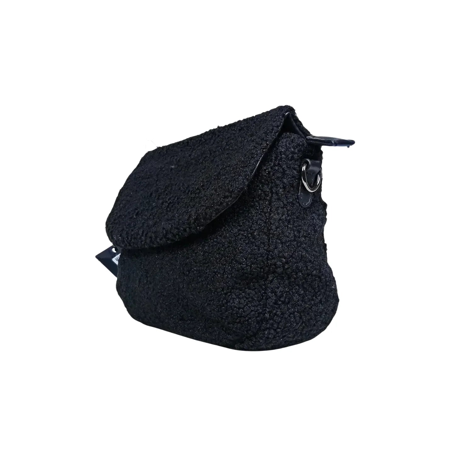 Borsa Nera con Manico in Pelle Intrecciata - borsa tracolla nera