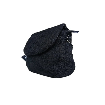 Borsa Nera con Manico in Pelle Intrecciata - borsa tracolla nera