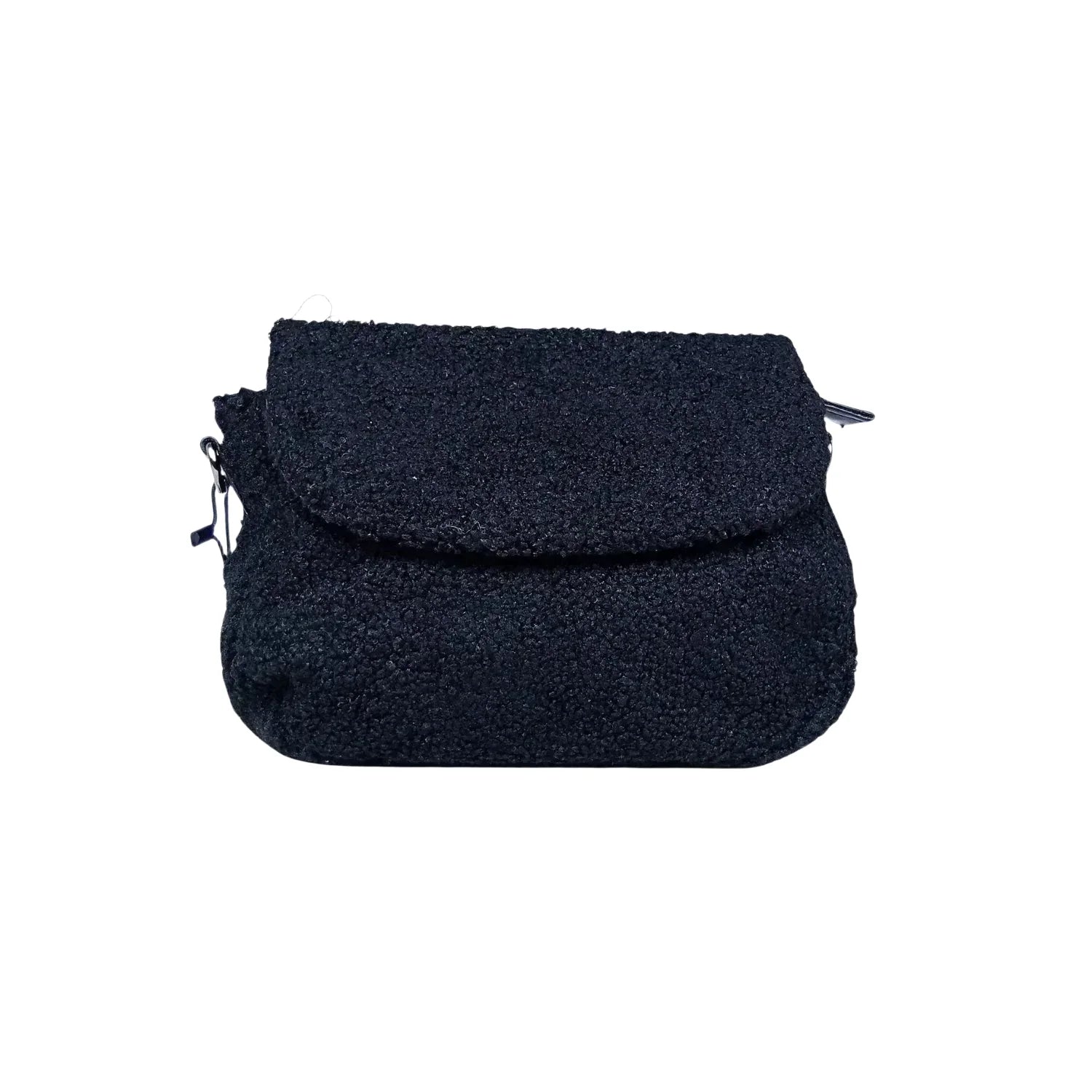 Borsa Nera con Manico in Pelle Intrecciata - borsa tracolla nera