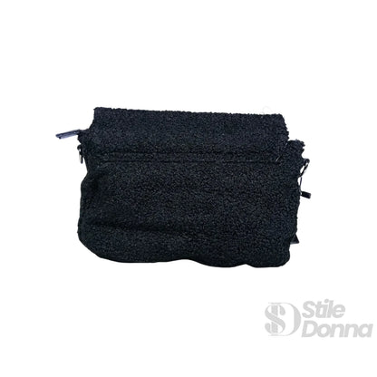 Borsa Nera con Manico in Pelle Intrecciata - borsa tracolla nera