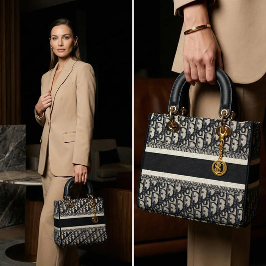 Borsa Satchel Dior Grande Capacità in Pelle Nera - borsa lady dior