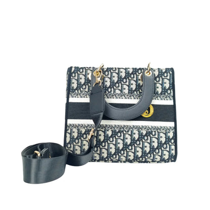 Borsa Satchel Dior Grande Capacità in Pelle Nera - borsa motivo obliquo