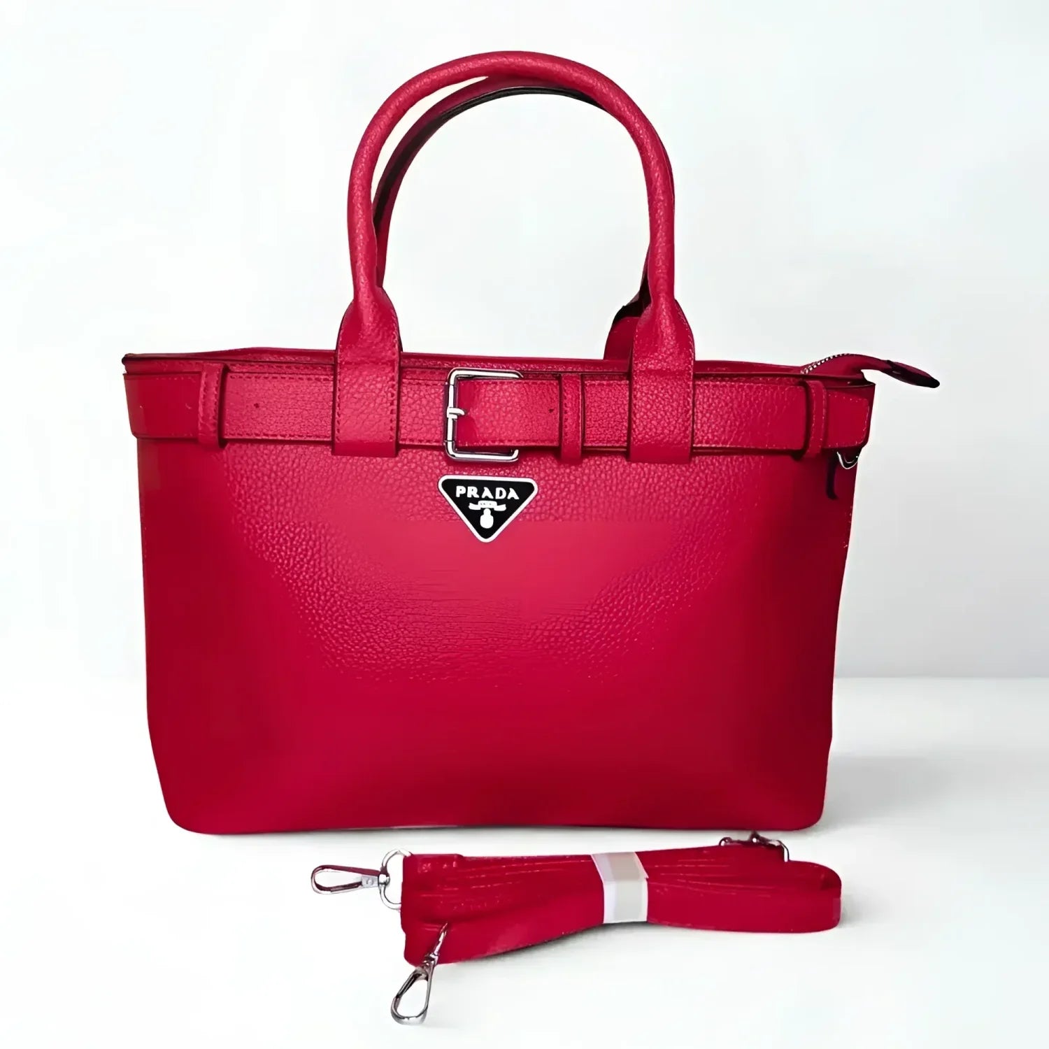 Borsa Shopper Bag in Pelle Rossa Prada - borsa prada rossa