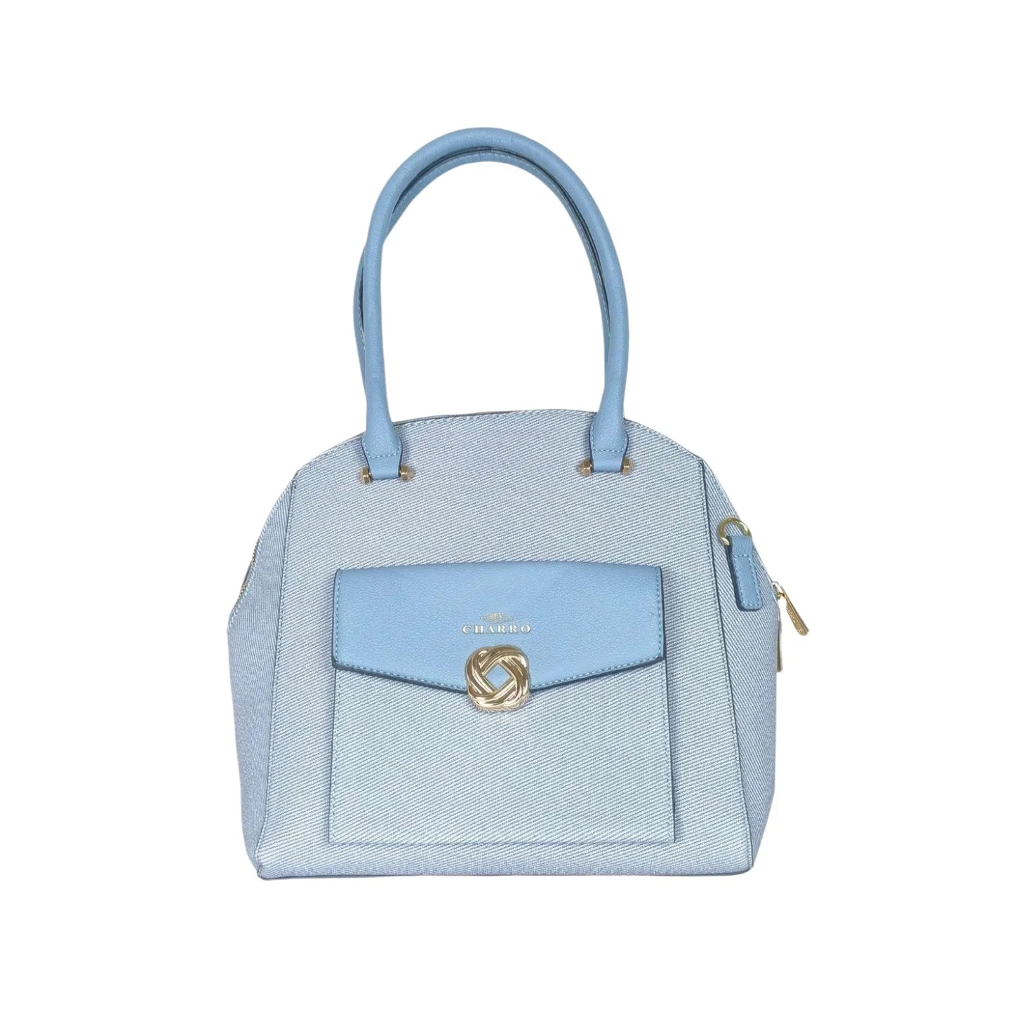 Borsa Strutturata Azzurra con Manico Superiore - borsa mano azzurra